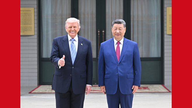 习近平同美国总统特朗普在中南海小范围会晤