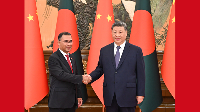 习近平会见孟加拉国总理塔里克